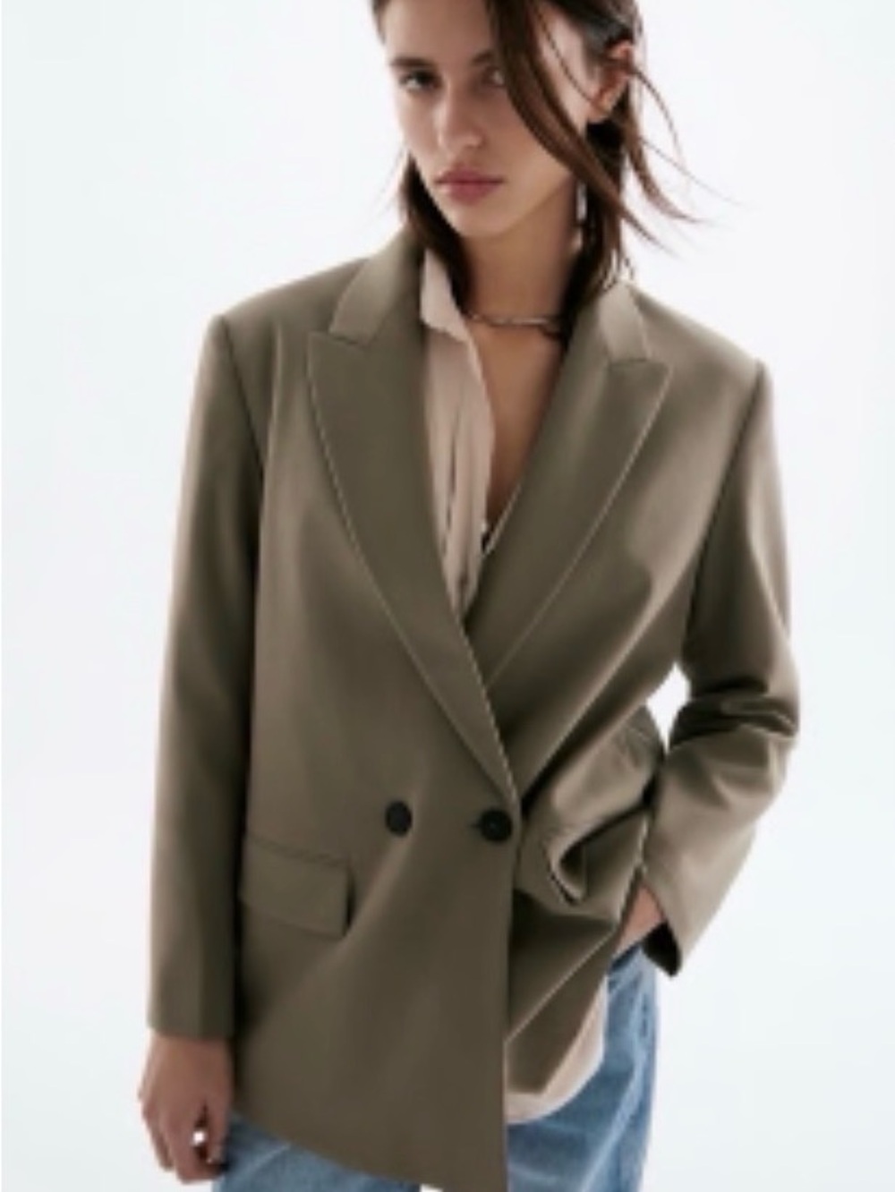 Zara Oversized Double-Breasted Blazer